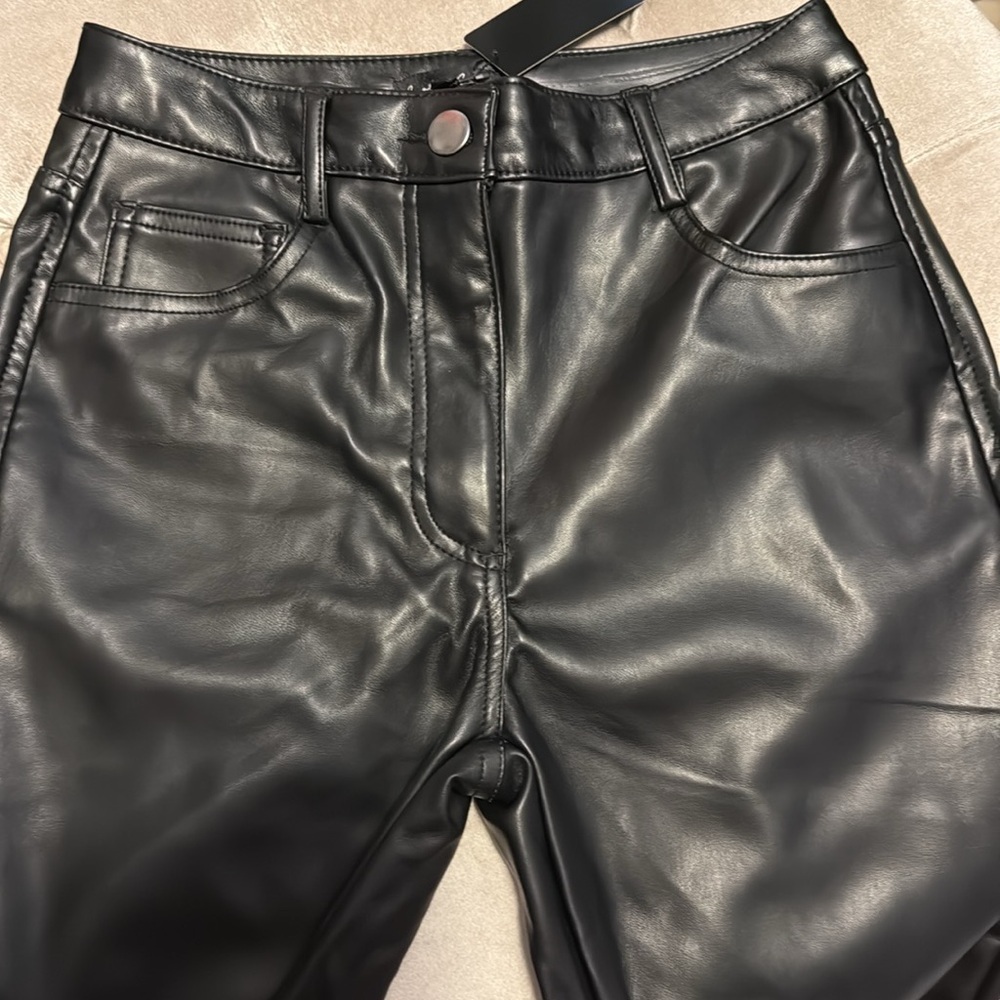 Black Faux Leather Pants by Hunter & Brown, new